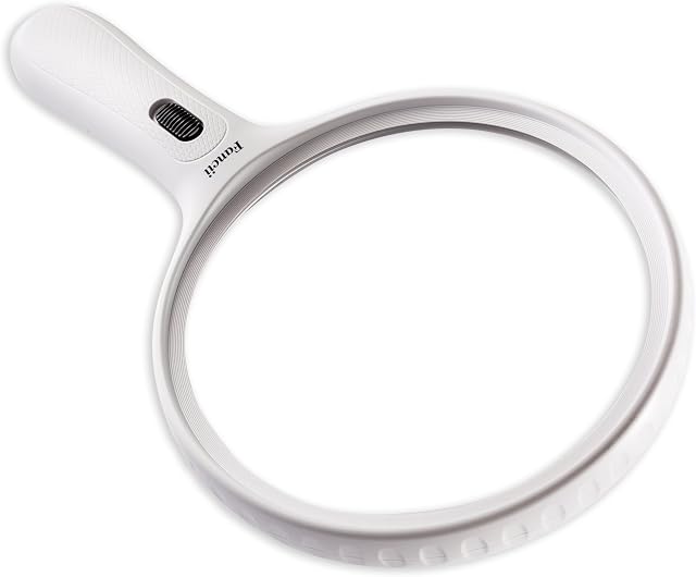 FC Optics XL Large Magnifying Glass with Bright LED Lights, 2X 3.5X - 138mm Handheld Reading Magnifier for Seniors