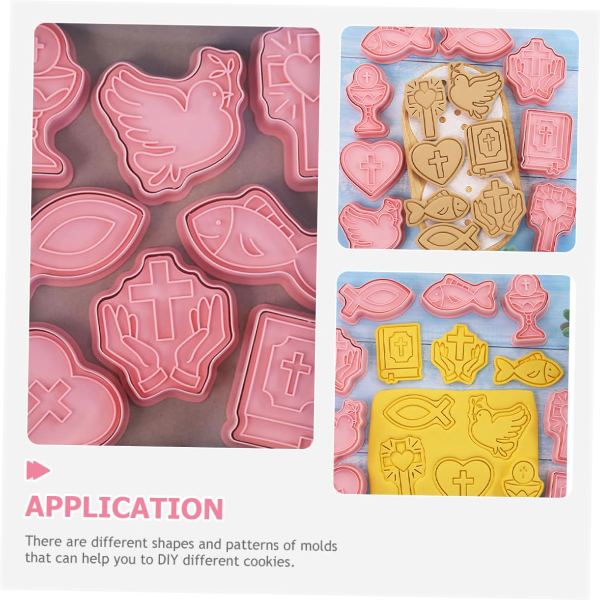 Amosfun 5 Ensembles Moule Accessoires De Pâtisserie Pour Biscuits Emporte-pièces Pour Fondants Scone Outil De Cuisson De Pâques Fournitures De Pâtisserie Nourriture Pp Rose 8 Pièces * 5