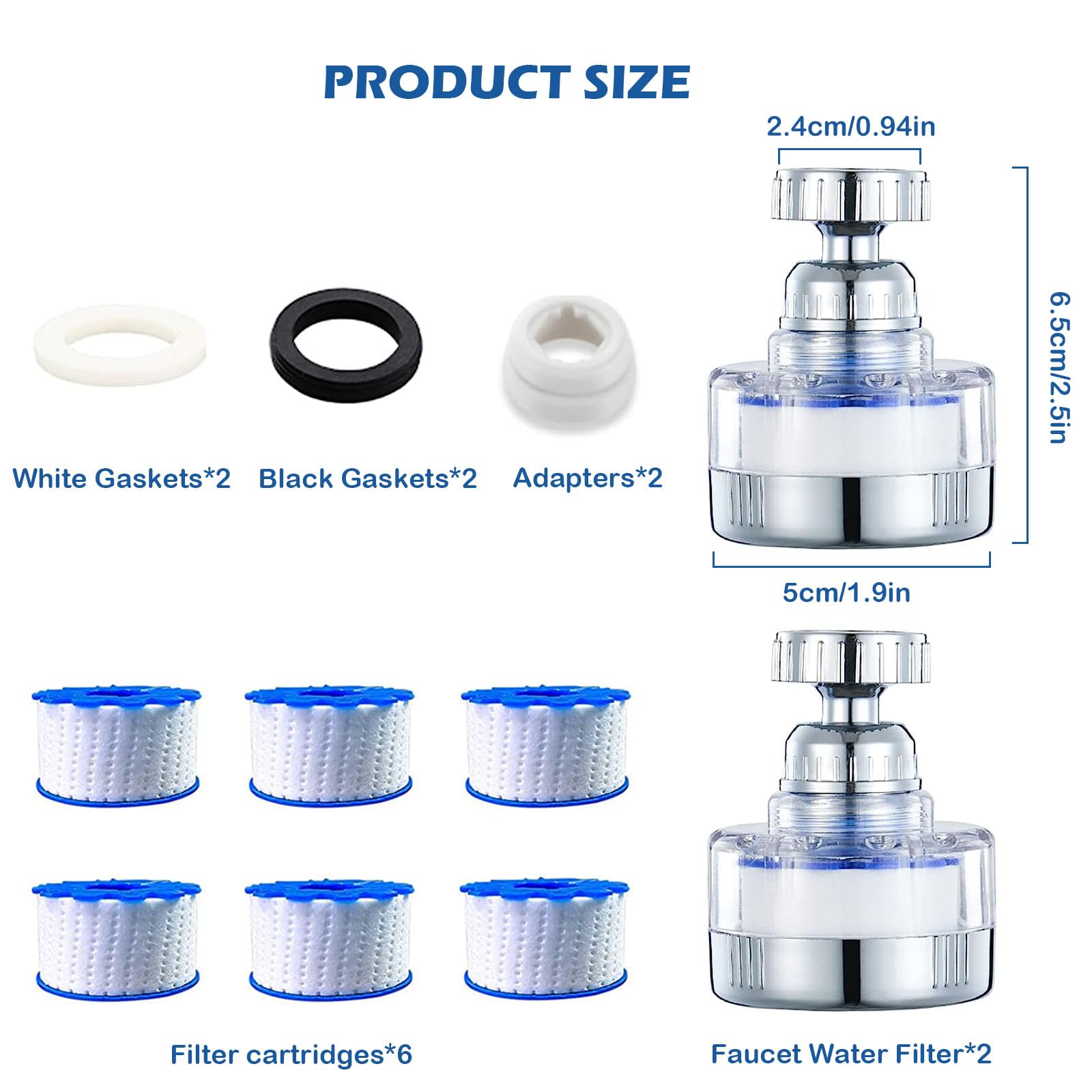 Filtres à Montage De Robinet, Filtre à Eau De Robinet Purificateur D’eau Du Robinet Pour Robinet Cuisine Évier De Salle De Bain Filtre Filtration Activee 3pack