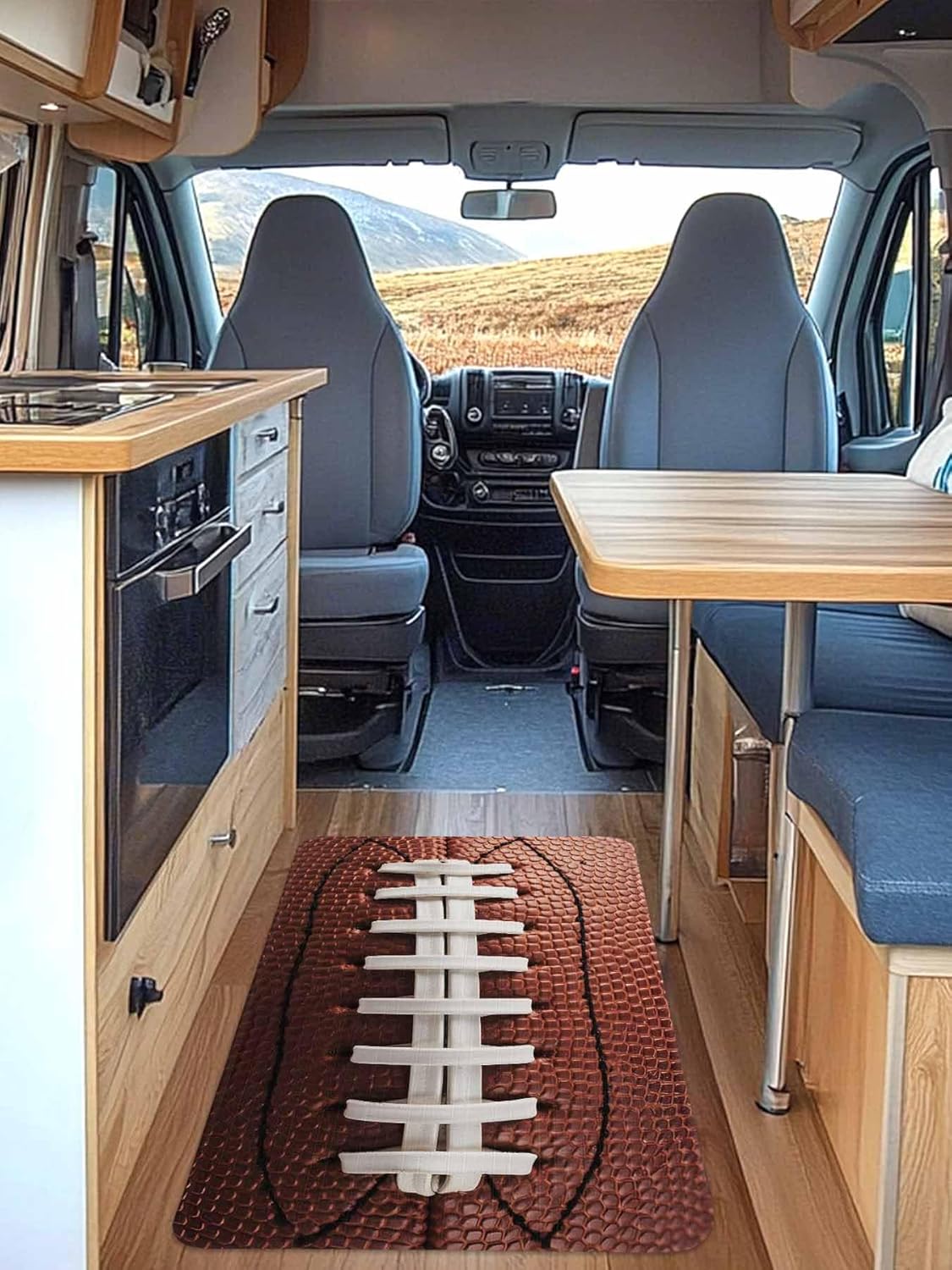 American Football Laces Door Mat Indoor Outdoor Entrance, Non Slip Rug for Kitchen Bathroom Entryway Rug, Classic Rugby Sports Washable Doormat Floor Mat for Office Home Decor 20x31.5 Inch