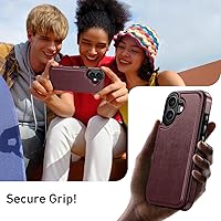 Vista 520 de LETO para iPhone 15 Pro Funda tipo cartera - Tapa tipo folio con patada - Diseños de moda - Tarjetero - Funda protectora para mujeres y niñas - 6.1