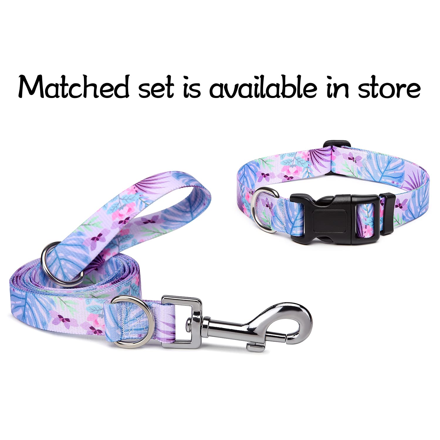 Adjustable Dog Collar with Patterns, Ultra Comfy Soft Nylon Breathable Pet Collar for Small Medium Large Dogs (L, Floral Orange) — view 135