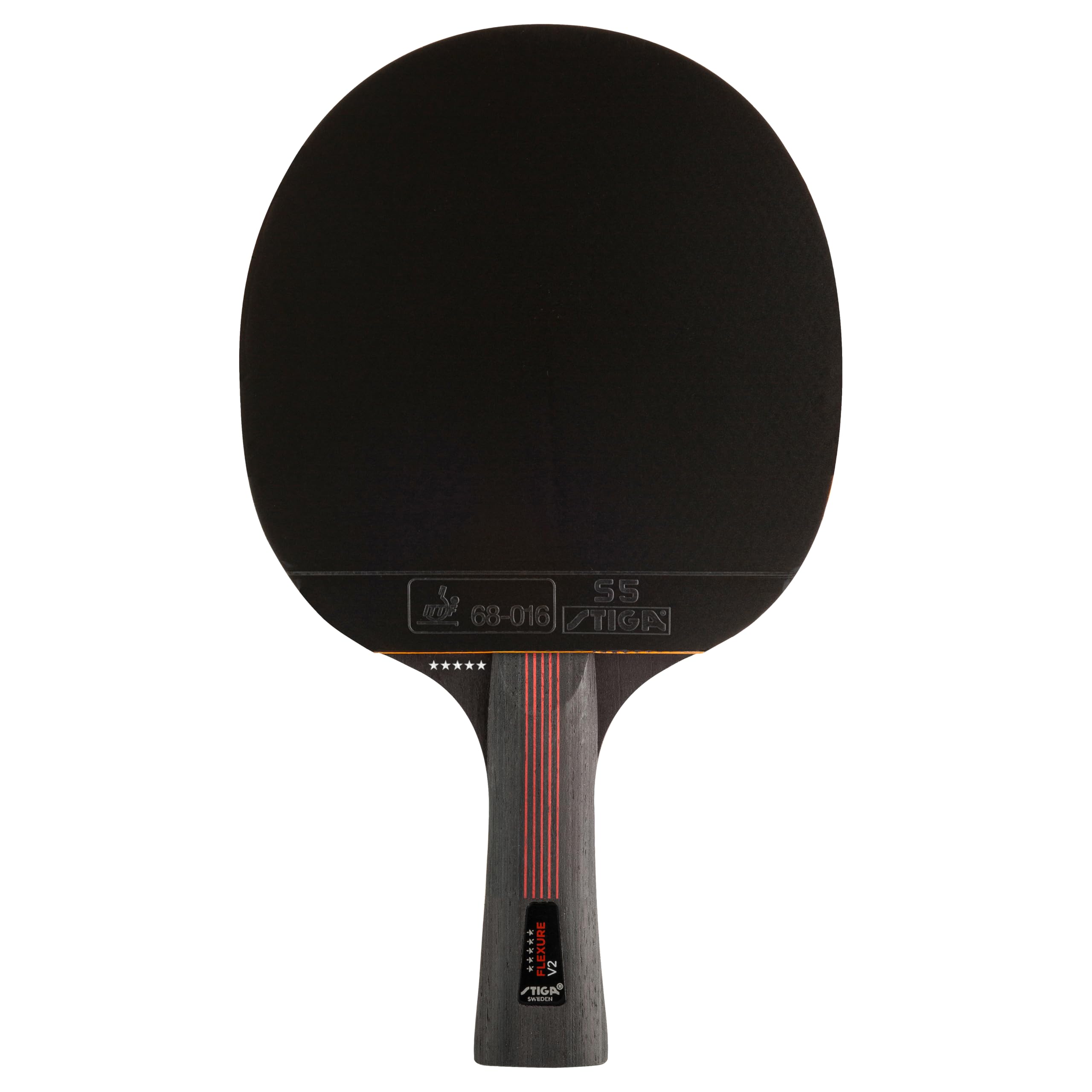 STIGA Flexure V2 Raquette de Ping-Pong, Raquette de Tennis de Table 5 étoiles, Revêtements STAR5 approuvés par l'ITTF, Prise Ergonomique - pour Les Joueurs offensifs