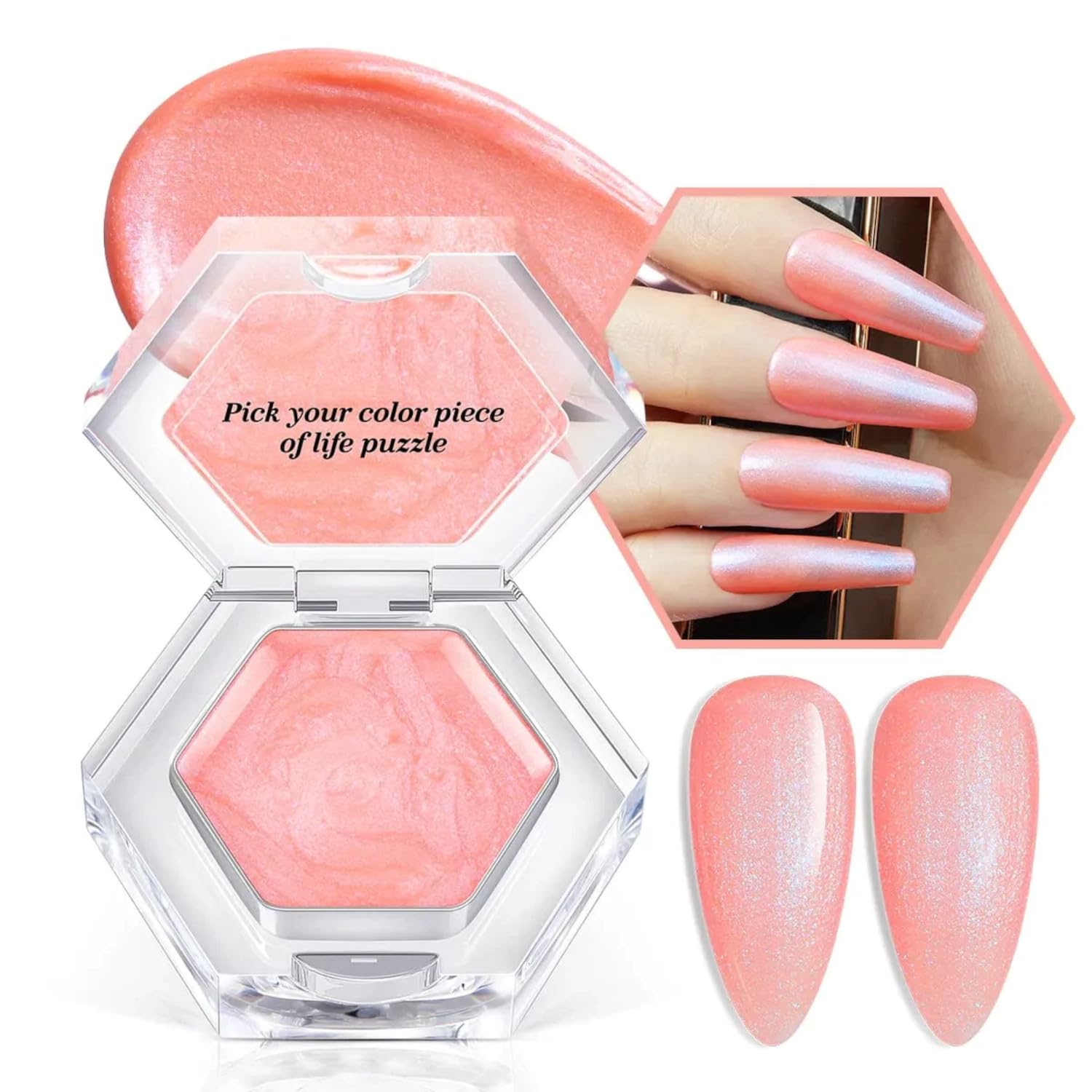 MODELONES from BELLE GAGA Gel Nail Polish, 1Pcs 3g Solid Gel Polish Pudding Gel Creme Manicure Palette Spring Gel Formula Soak Off LED Nail Art Gel Salon Gift for Women Girlfriend (B101090020A, 3gram)-image-41