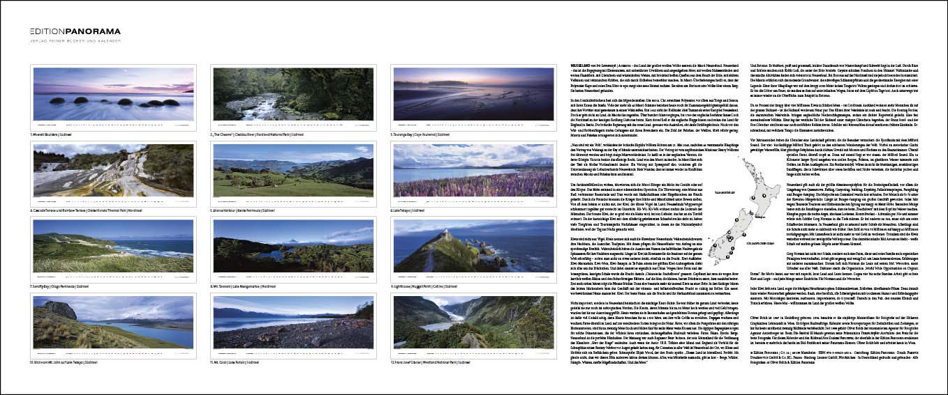 Neuseeland: Immerwährender Panorama-Kalender in 1,15 Meter Breite.: Immerwährender Kalender