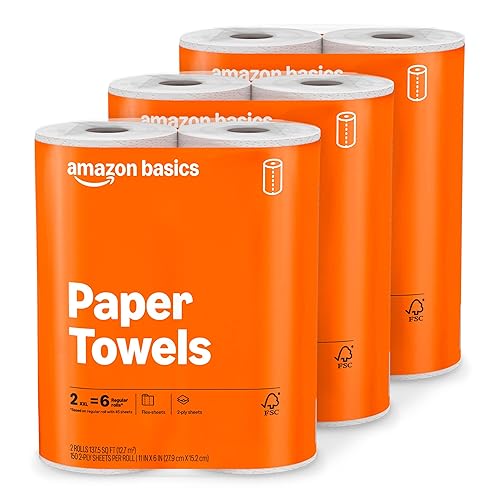 2-Ply Flex-Sheets Paper Towels, 6 Rolls = 20 Regular Rolls,