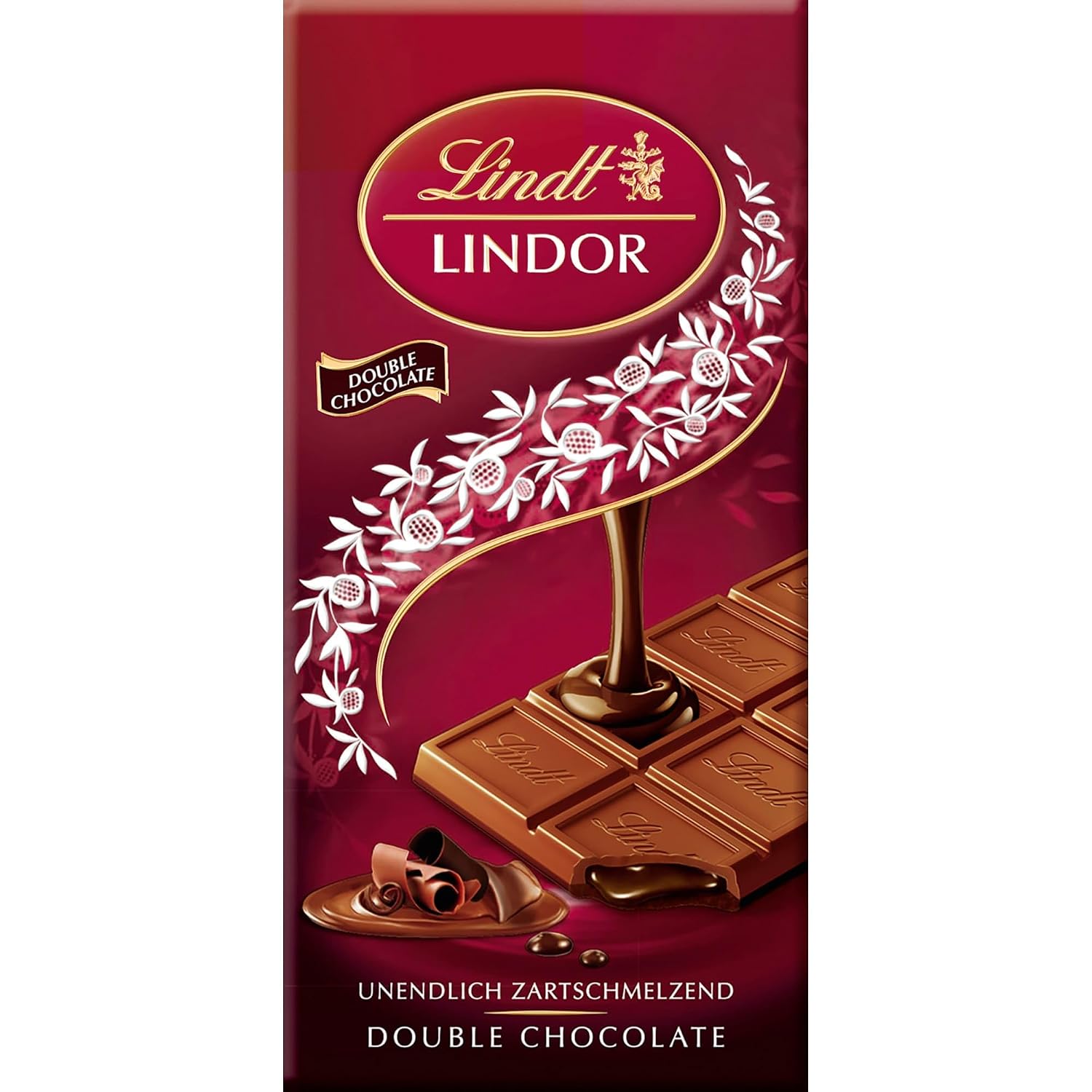 Lindt Chocolate LINDOR Bar Double Chocolate 100 g Finest Milk Chocolate with an Infinitely Soft Melting Dark Filling Chocolate Bar Chocolate Gift