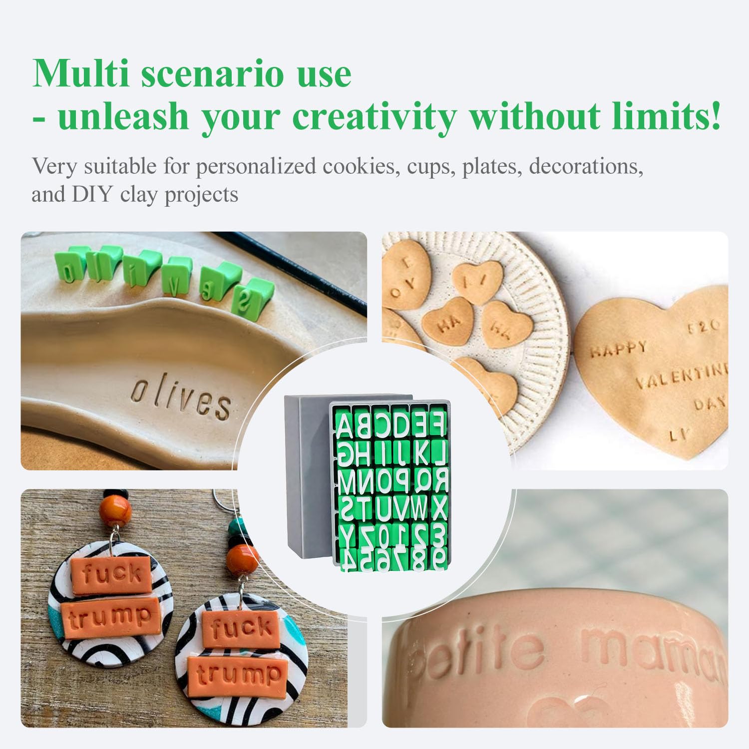 2 Sets Tampons Alphabet Majuscules Minuscules Pour Poterie Argile Et Biscuits - Outils DIY Pâtisserie