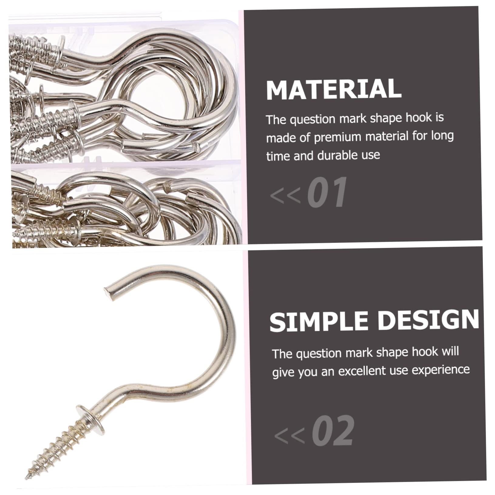 iplusmile 450pièces à Vis Plafond Nickelé Kit Pour Accrocher Plantes Lampes Et Rideaux Pour Maison Bureau