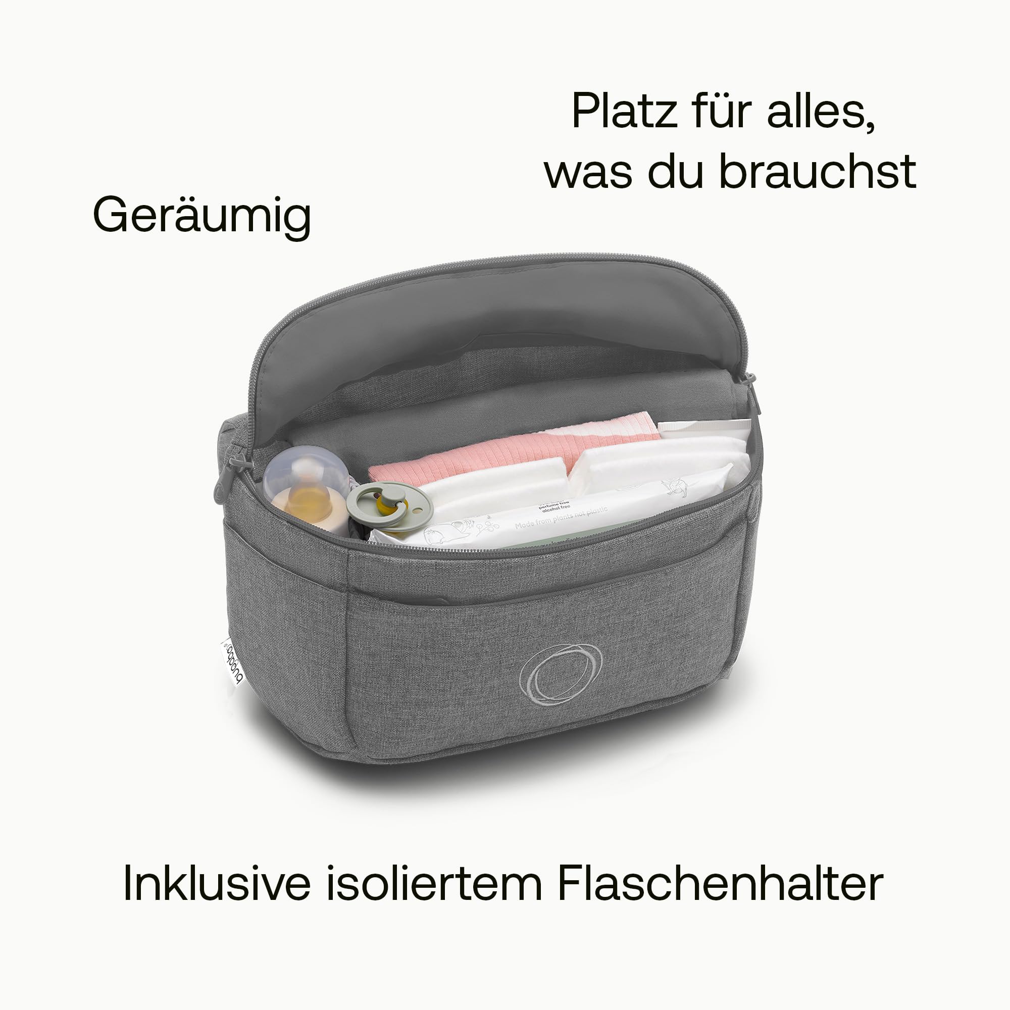 Bugaboo Kinderwagen Organizer-Tasche mit leicht zugänglichen Fächern. Praktisches Accessoire für alle Baby-Essentials in Moon Grey
