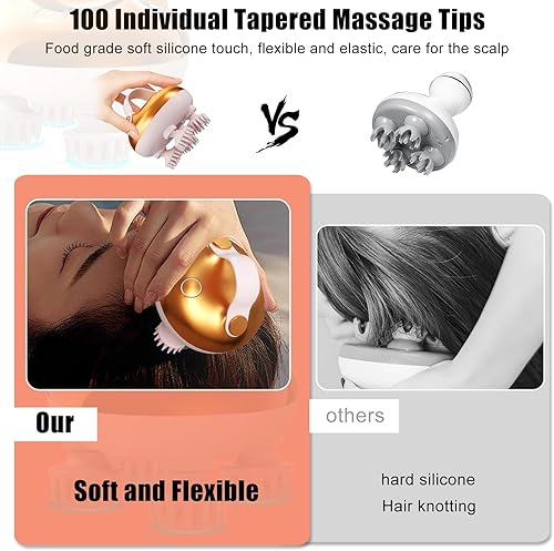 Miniatura 3 de Masajeador eléctrico para el crecimiento del cabello, IPX7, impermeable, masajeador de cuero cabelludo para el estrés, masajeador de cabeza