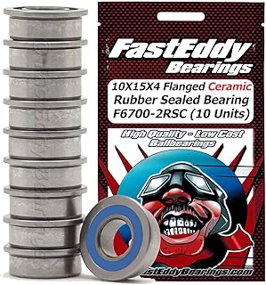 FastEddy Bearings 10X15X4 Flanged Ceramic Rubber Sealed Bearing F6700-2RSC (10 Units)