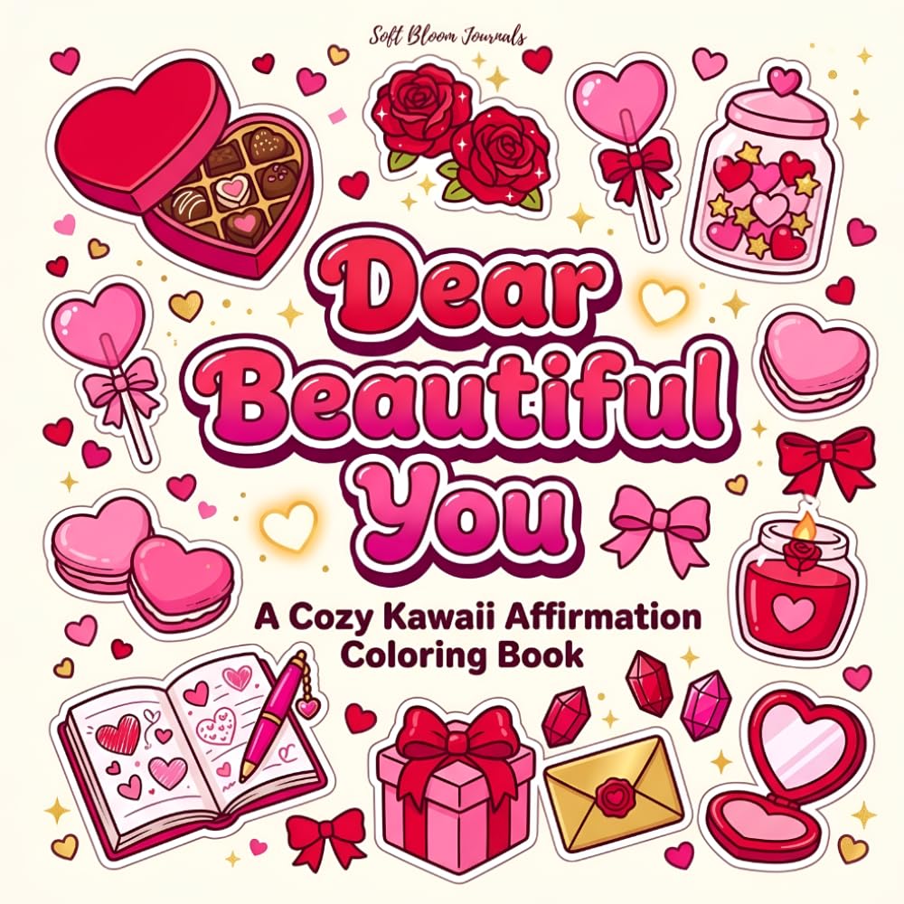 Dear Beautiful You: A Cozy Kawaii Affirmation Coloring Book (Affirmation Coloring Books for Women)