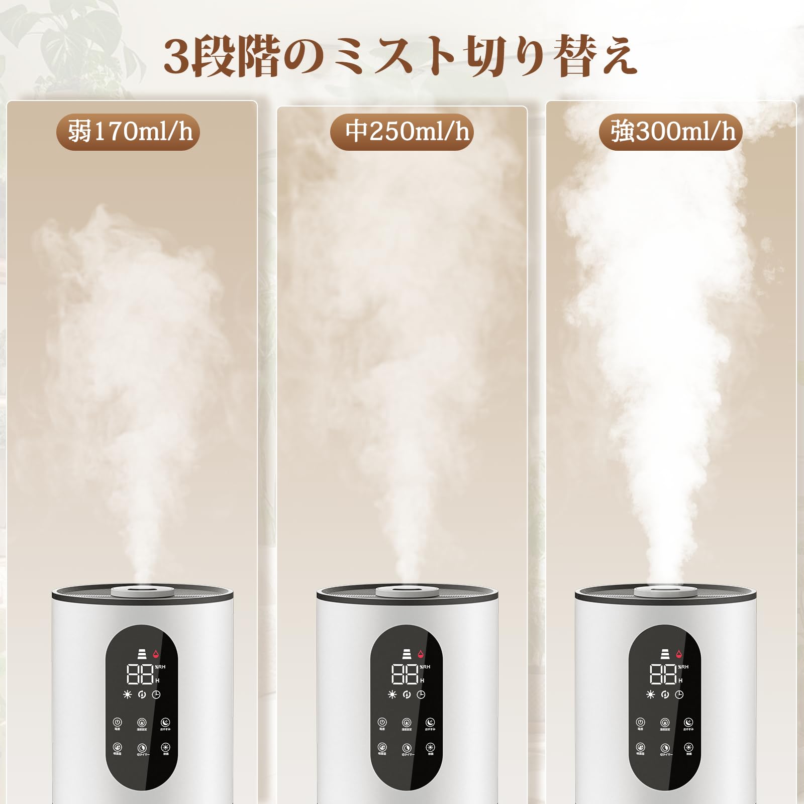 Amazon.co.jp: 加湿器 大容量 8L タワー式 【除菌・抗菌・自動恒湿