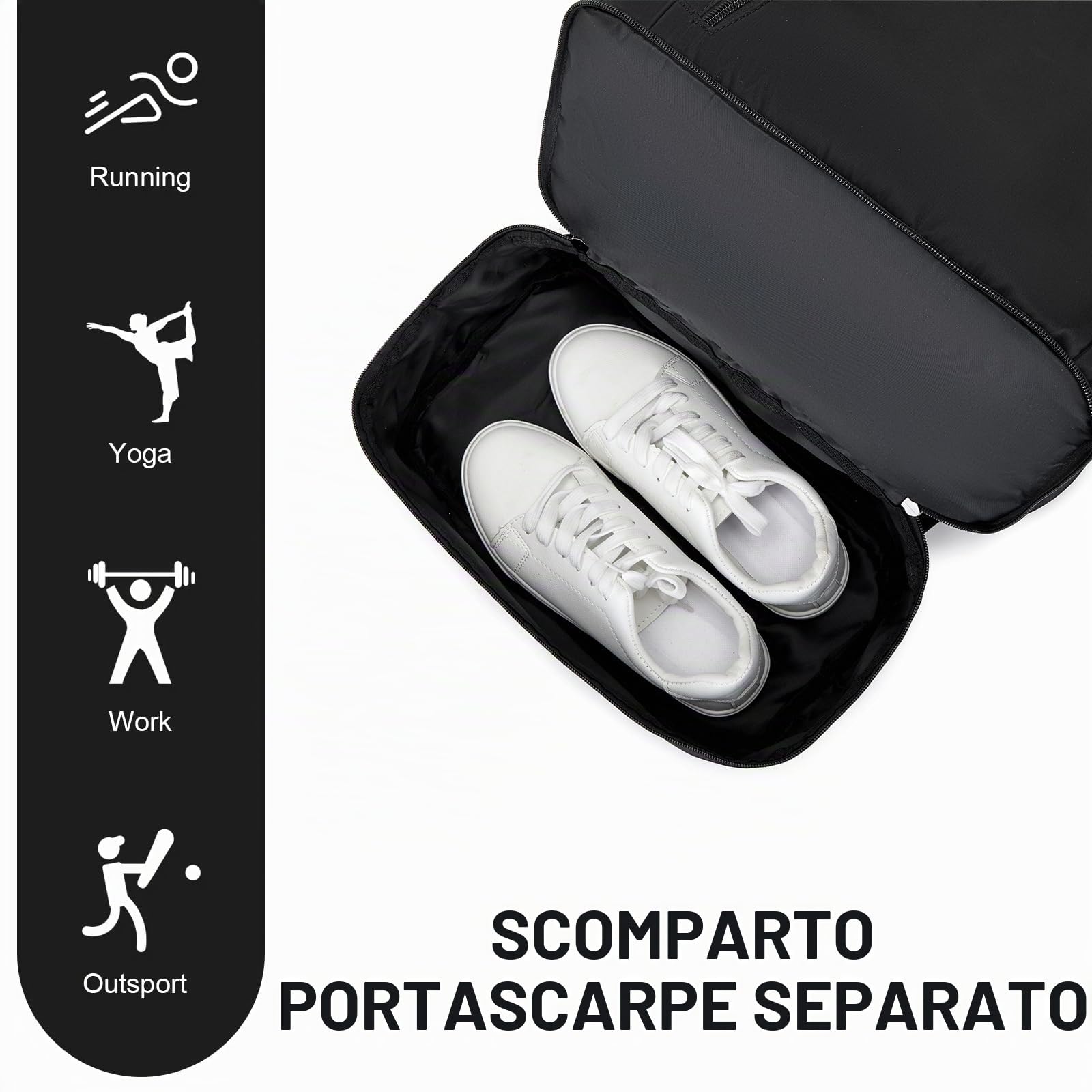 seyfocnia Zaino da palestra, zaino con scomparto per scarpe, zaino sportivo