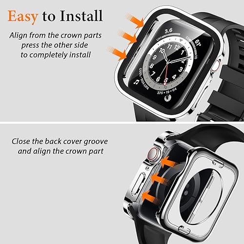 Miniatura 5 de Amizee Funda 2 en 1 compatible con Apple Watch Series 6 SE Series 5 Series 4 de 1.575 pulgadas (1.575 in), con protector de pantalla integrado,