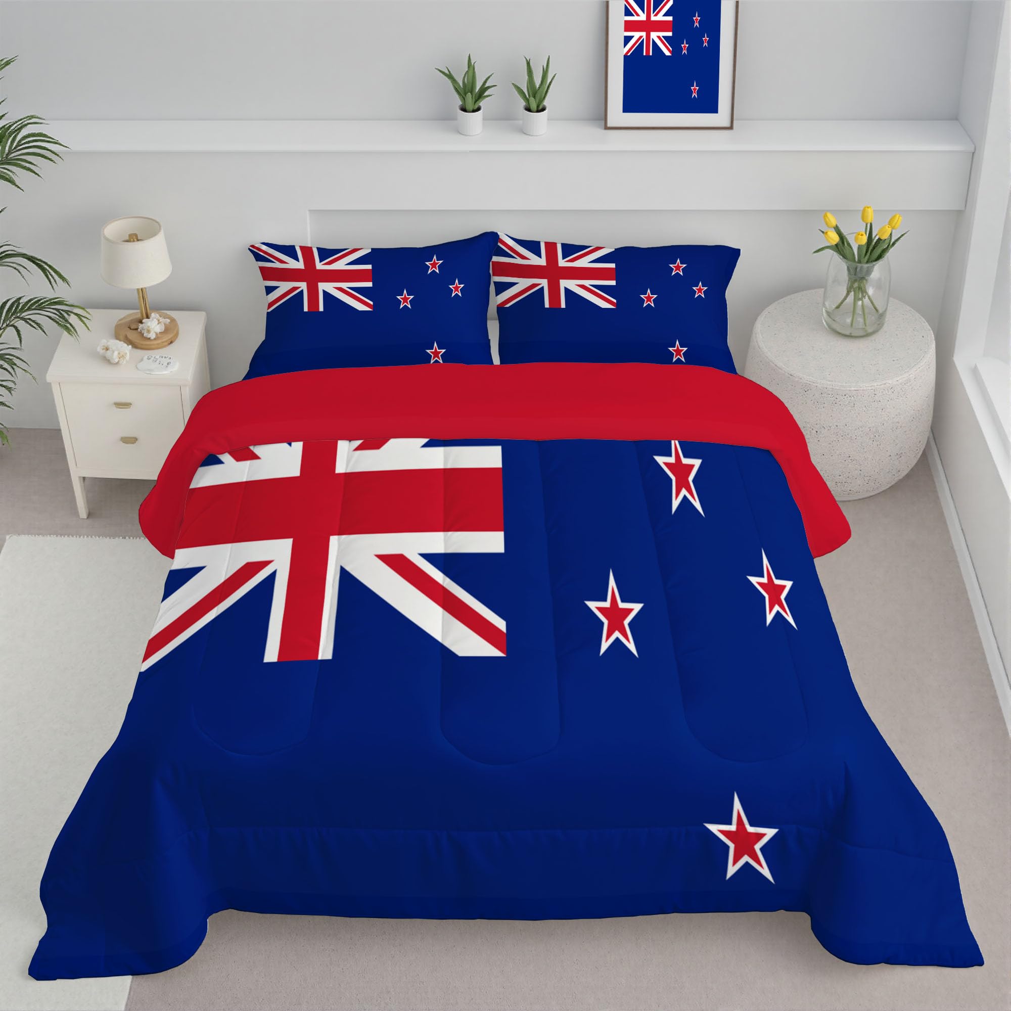 Edredón suave cálido de plumón reversible azul marino de 260x230cm para invierno