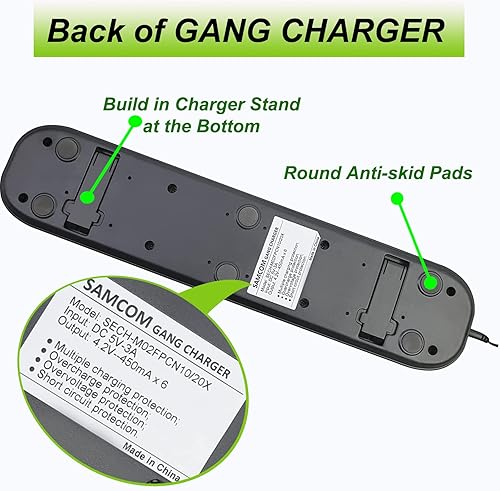 Miniatura 7 de SAMCOM FPCN10A - Cargador multiunidad de 6 vías, cargador de batería para radios bidireccionales FPCN10A, Walkie Talkies, base de carga de seis