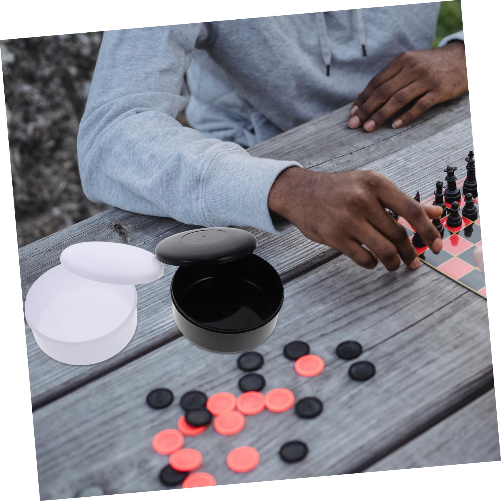 JOINPAYA Go Chess Pieces Storage Pot Compact Plastic Chess Piece Box with Lid Lightweight Stones Holder for Board Game Accessories - Image 4