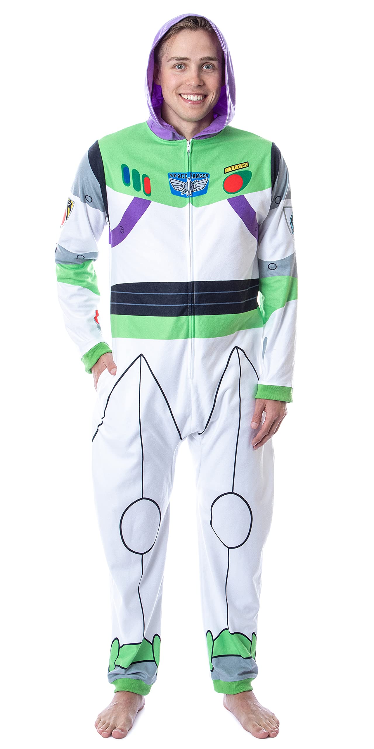 INTIMODisney Mens' Toy Story Buzz Lightyear Space Ranger Costume Pajama Union Suit