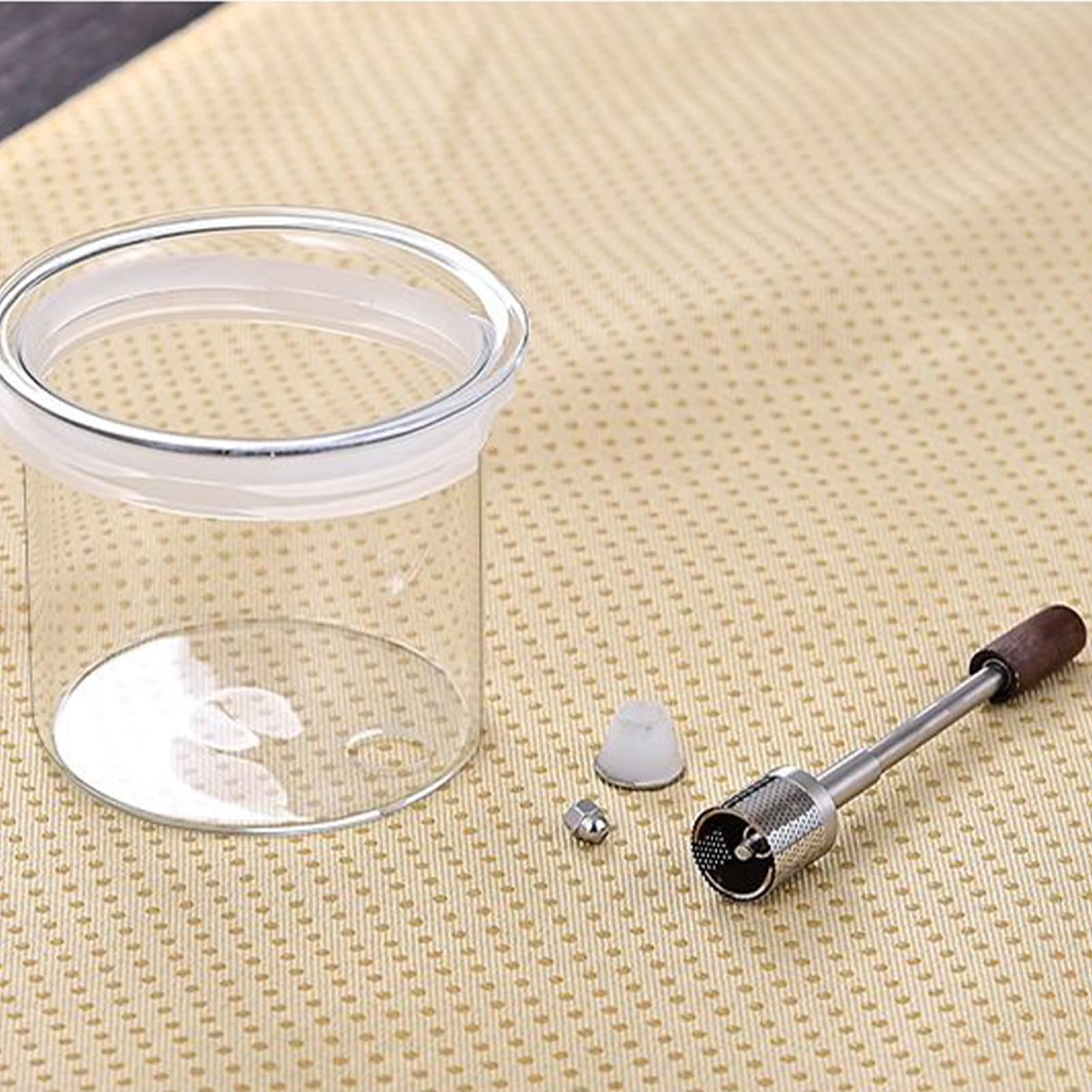 de Filtro de Vidrio con Tanque Interior y Mango de Madera | Diseño Ergonómico Para Hogar Oficina Restaurante Práctica