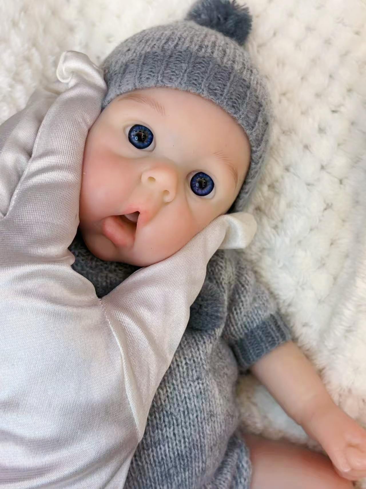 Reborn Babypuppen aus Silikon, 13 Zoll, realistische Silikon-Babypuppe, Set für Kinder ab 3 Jahren