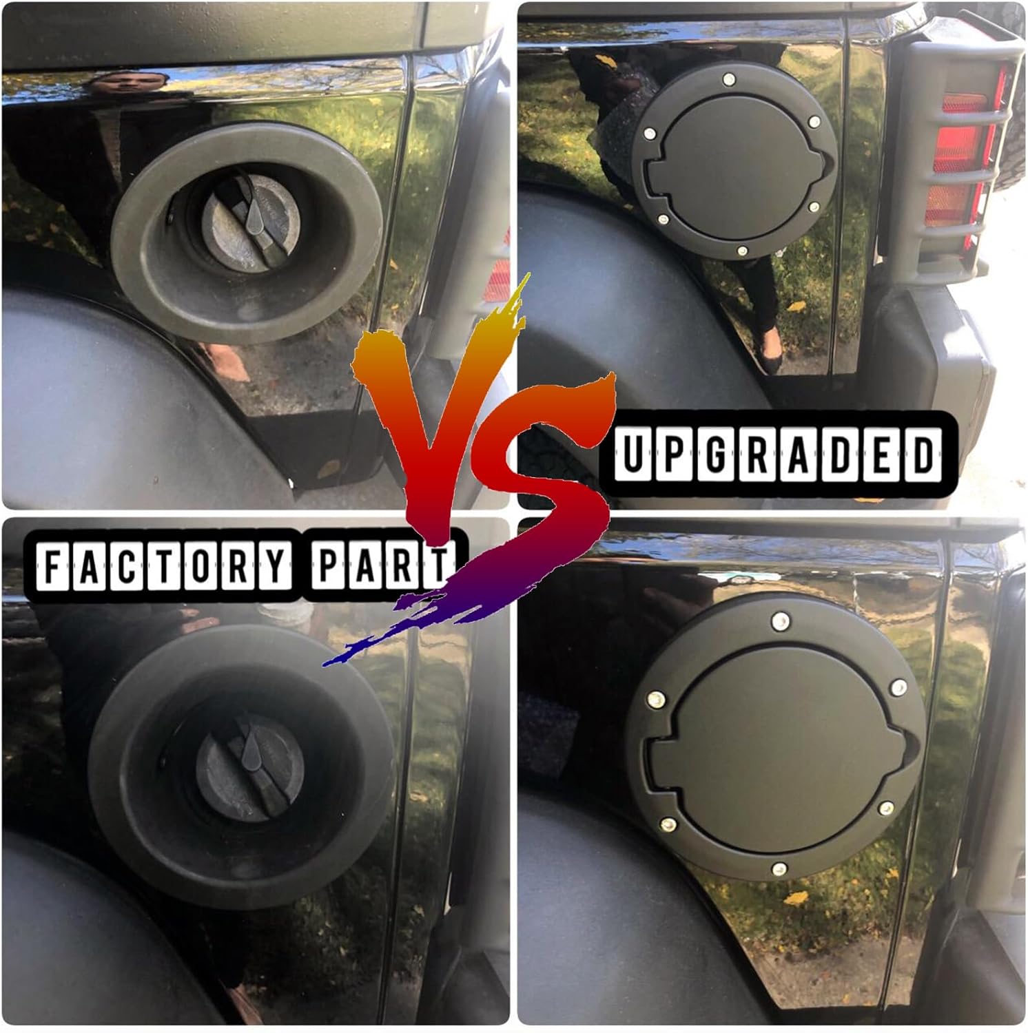 for Jeep Gas Cap Cover JK Wrangler Accessories Fuel Filler Door Gas Tank Cap Cover for Jeep Wrangler JK & Unlimited 2007-2018