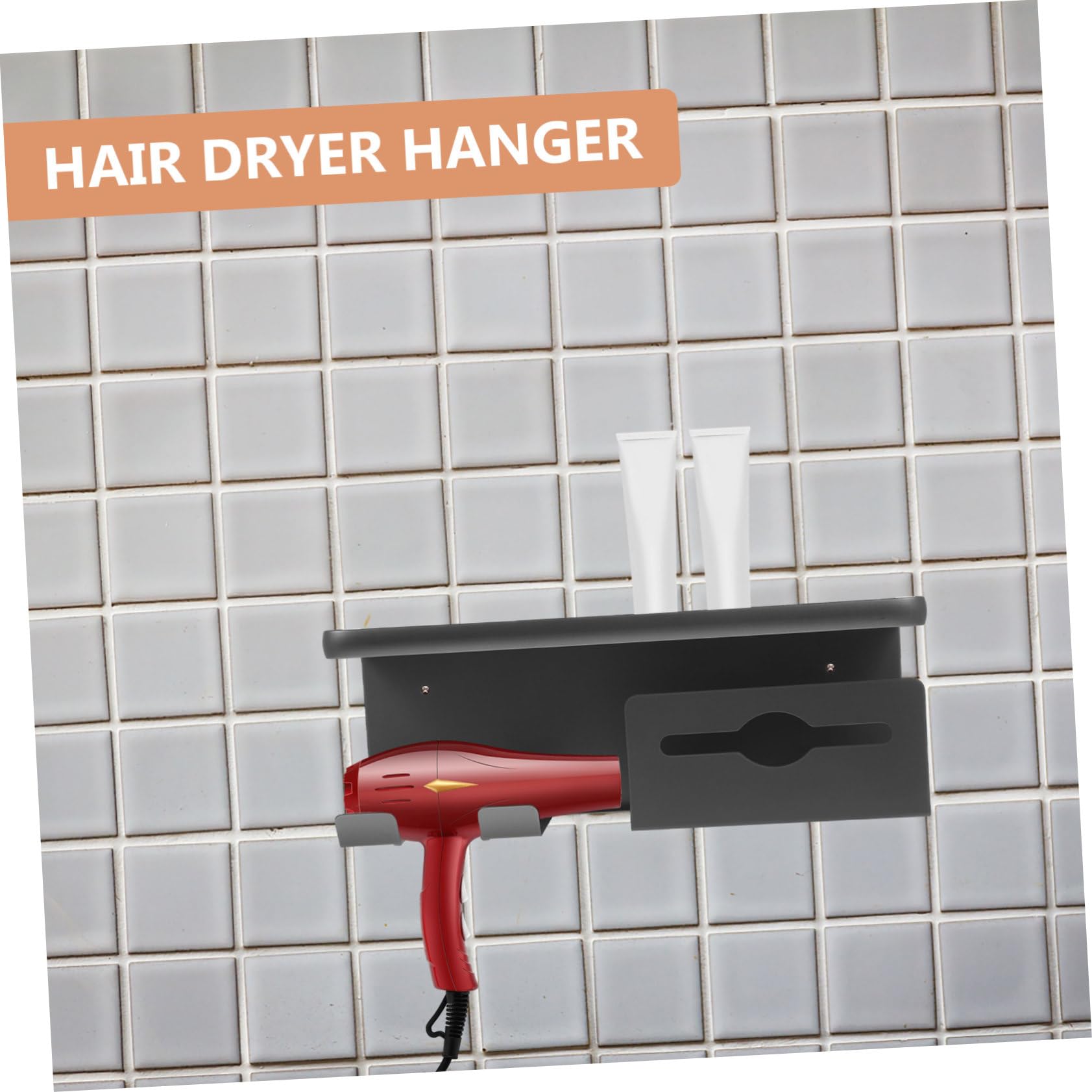 STOBAZA Soporte De Secador De Pelo Pared Organizador De Estante De Almacenamiento para Secador De Pelo y Alisador Diseño y Gun De Limpiar y Ahorrador De