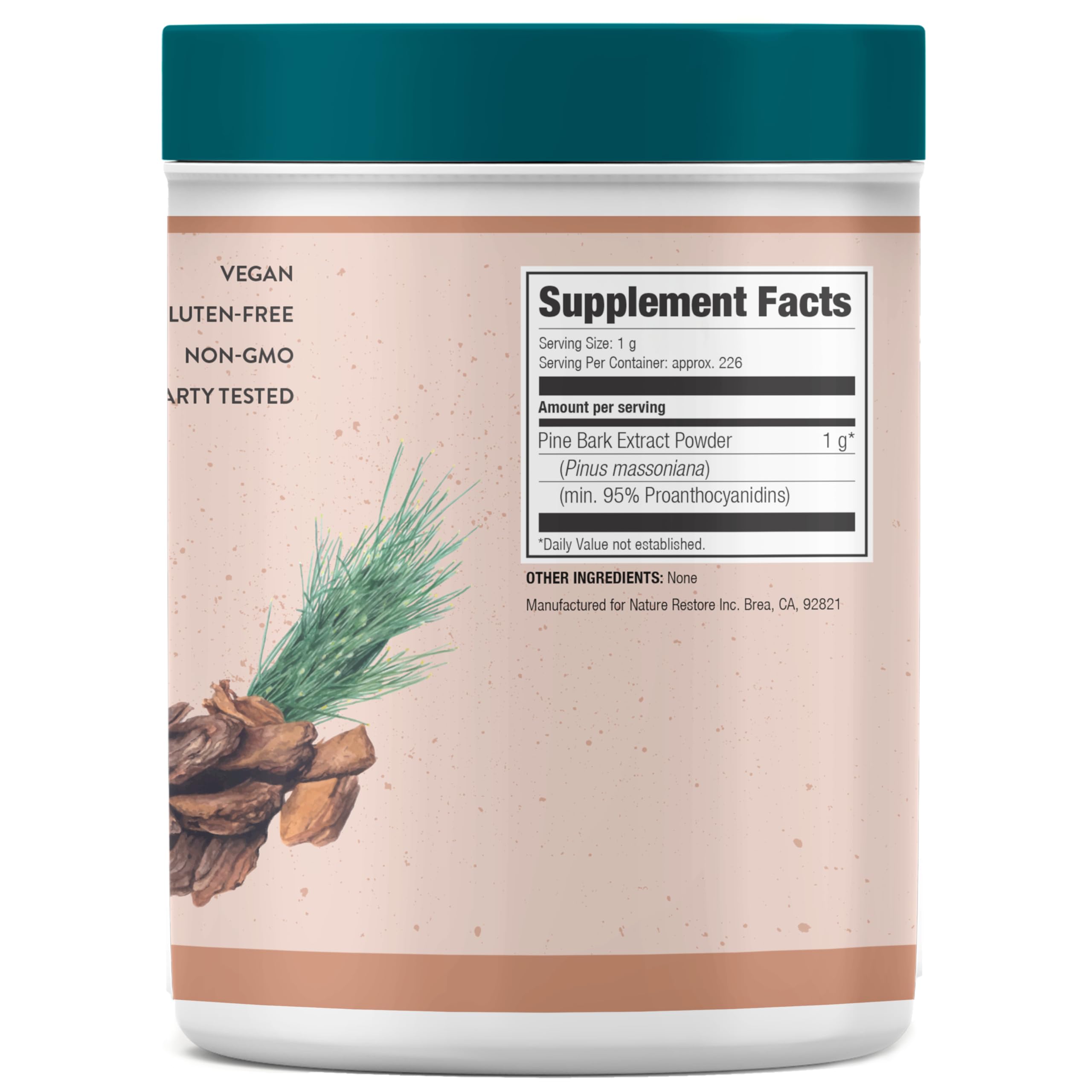 Nature Restore Pine Bark Extract Powder (8 oz). Standardized to 95% Proanthocyanidins (OPC) Antioxidant for Circulation, Nitric Oxide Boost and Joint Support — Amazon image 2