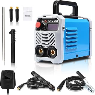 ARC Stick Welder 110V,Super Mini Portable Welding Machine 200a,Small Welders,IGBT Inverter Welder Machine 110v with Synergic Control,Hot Start,Arc Force,Anti-Stick, LED Display(Blue)