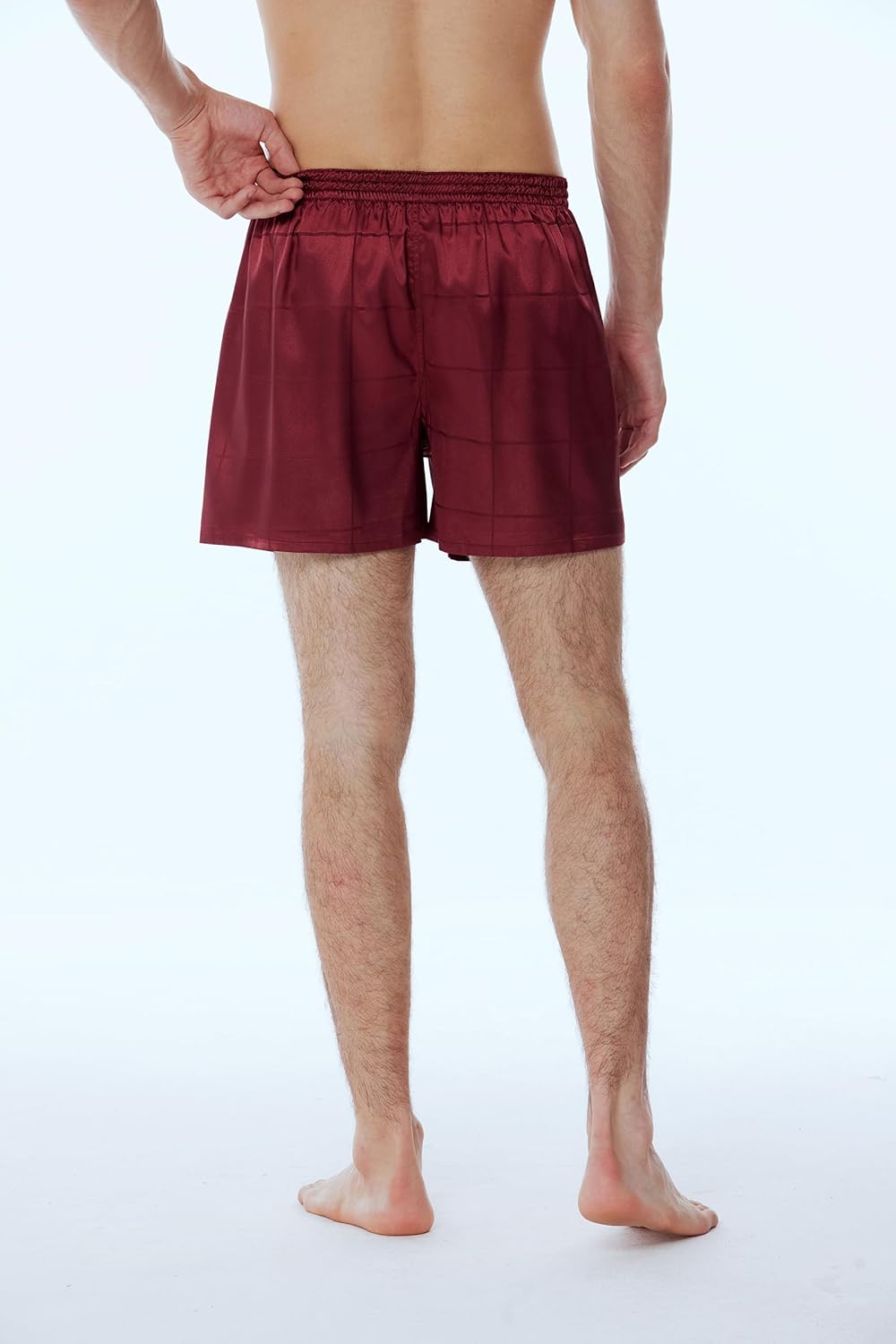 Men's Satin Boxers Pack Silky Boxer Shorts for Men, Silk Feeling Men's Underwear with Button Fly Pajamas Sleep Shorts - Image 6