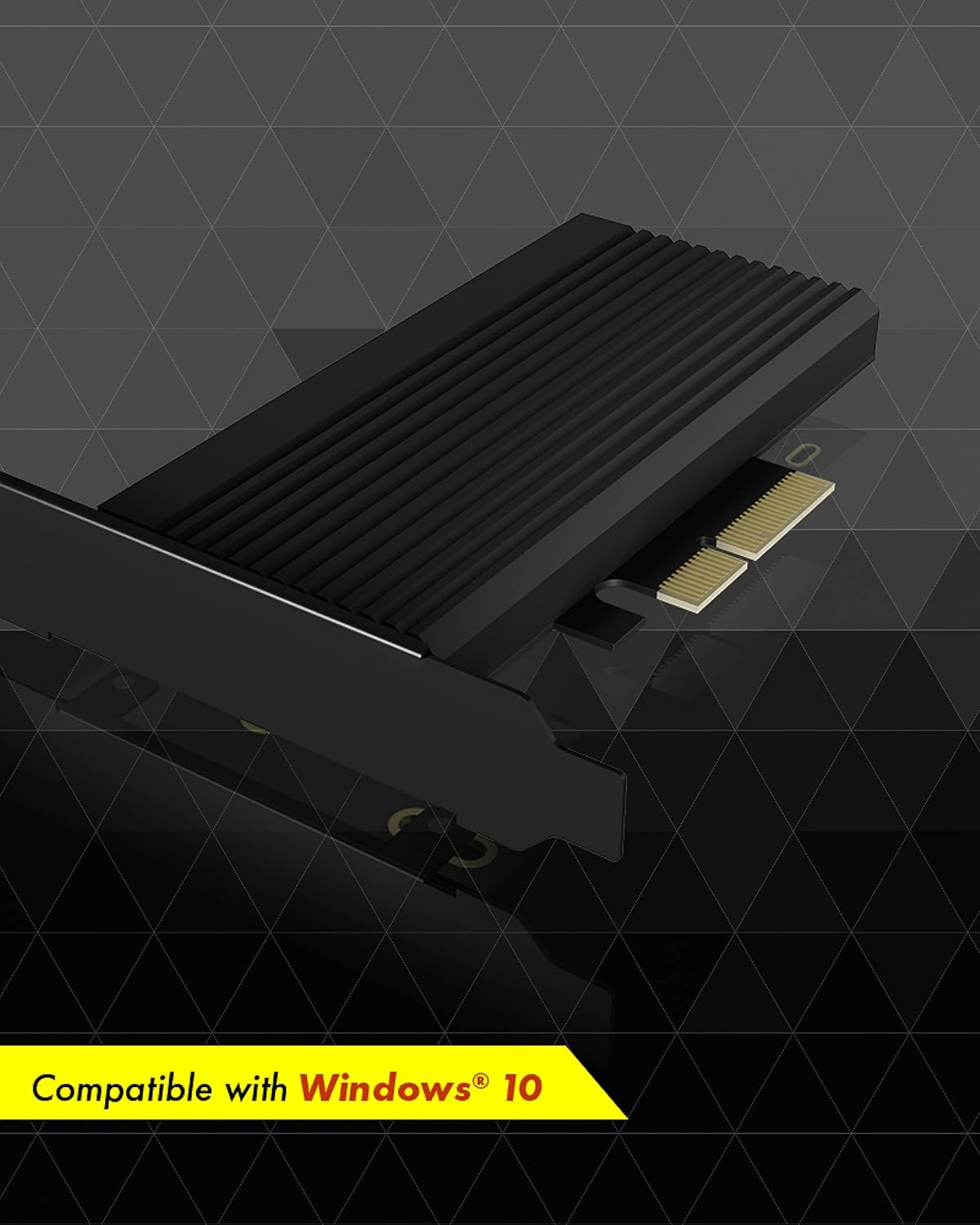ICY BOX NVMe M.2 SSD to PCIe 4.0 X4 with Aluminium Heatsink Adapter Card for Key-M with USB C IB-PCI208-HS