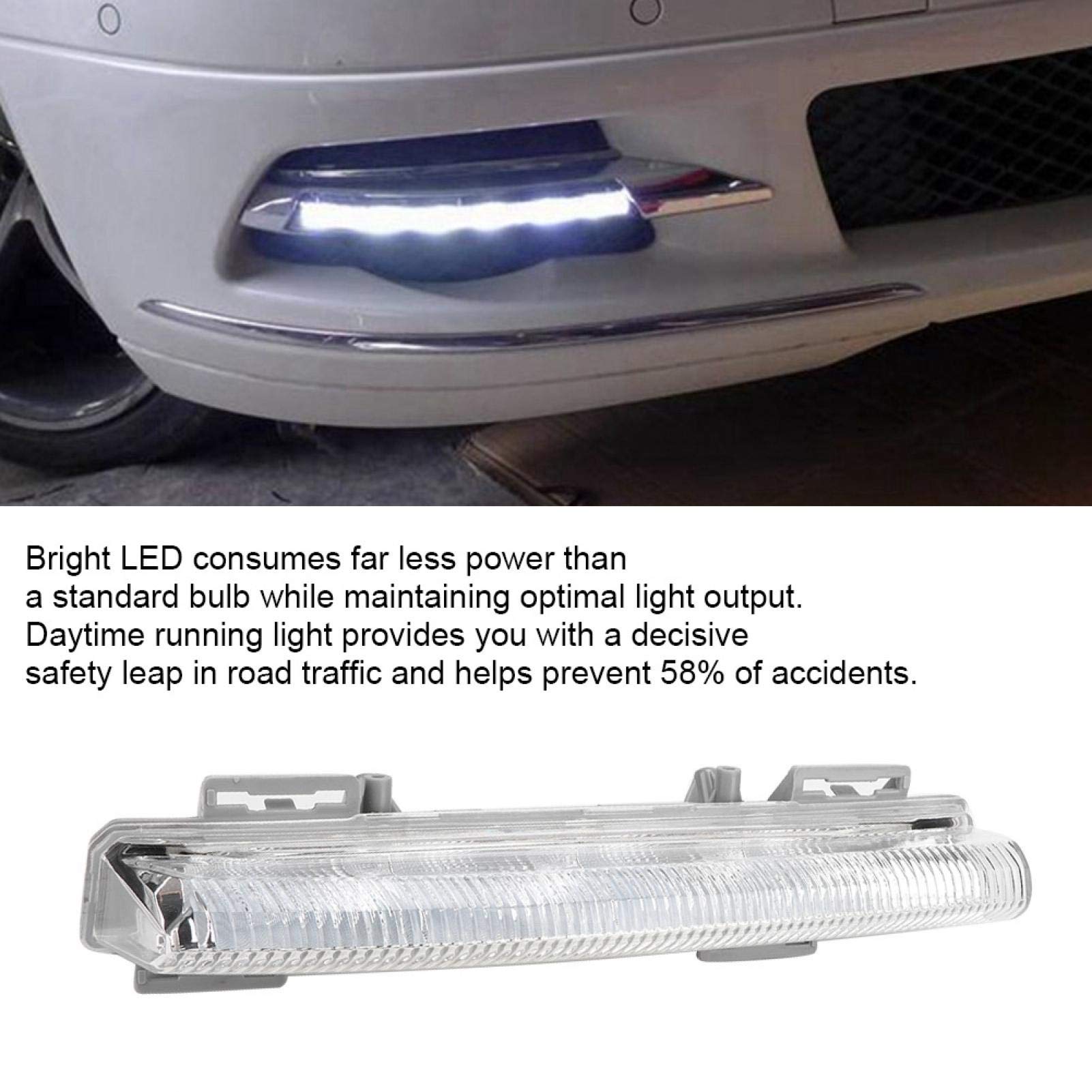 Luce diurna impermeabile anti-UV LED DRL, lampada diurna per auto ABS anticorrosione, per Mercedes-Benz W204 Mercedes-Benz W212(Right light)