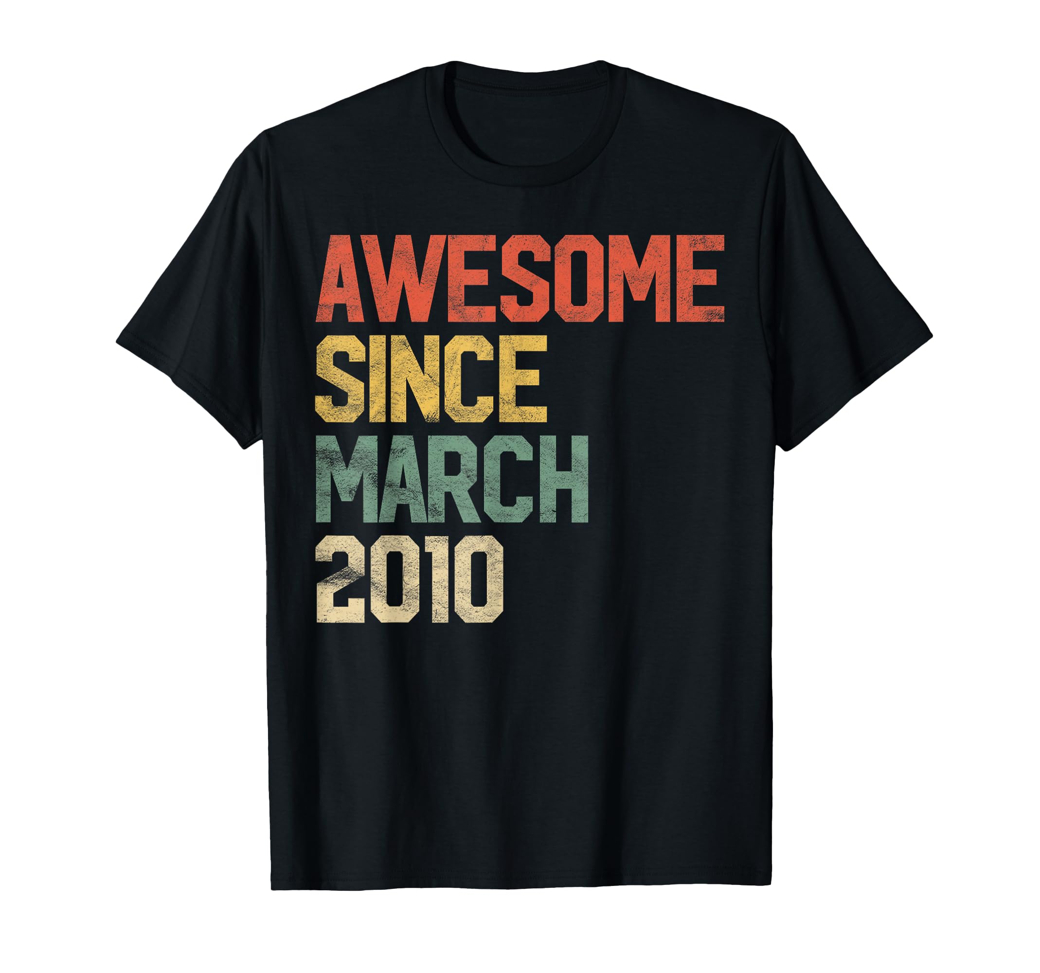 12th Birthday Gifts Awesome Since March 2010 12 Year Old T-Shirt