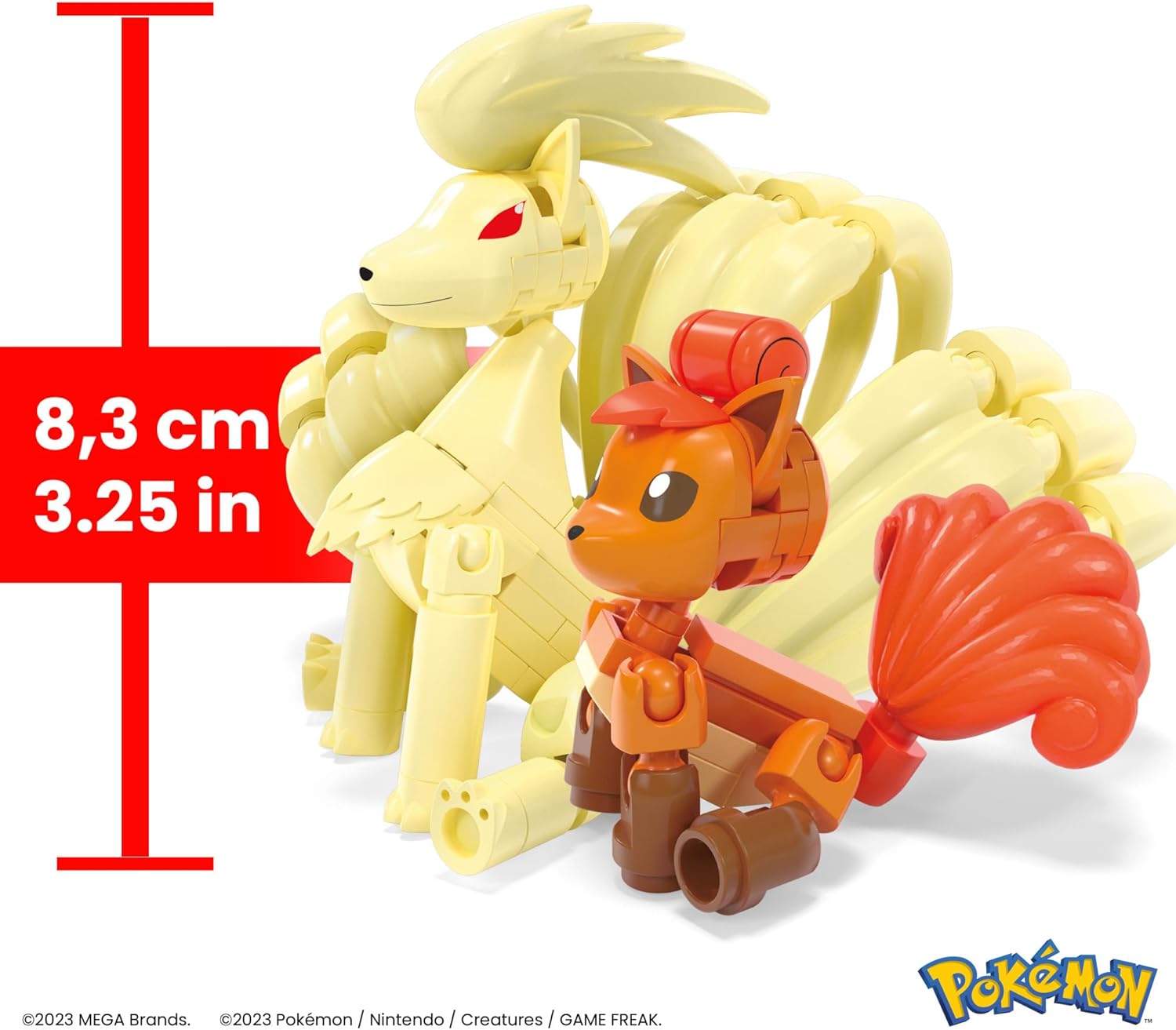 Mega Pokémon Evolution of Vulpix 2 Figures (Vulpix and Ninetals) 145 Building Blocks, Toy +7 Years (Mattel HTH79)