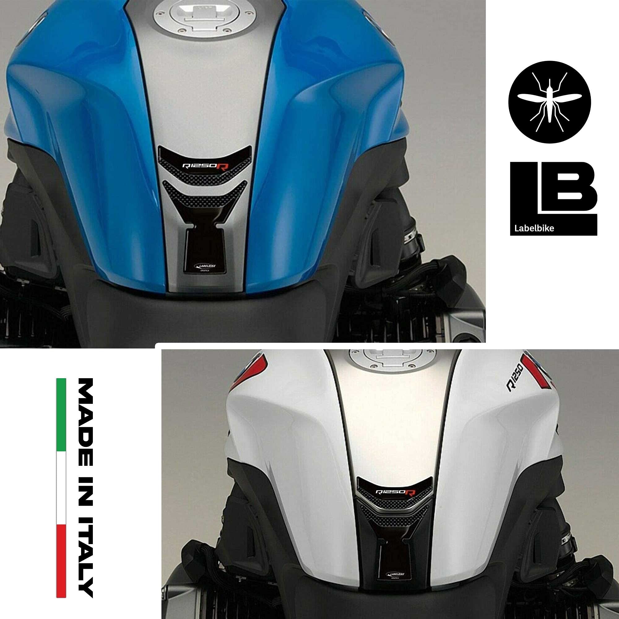 labelbike - 3D Aufkleber Motorrad Tankpad Schutz und Dekoration aus Harz kompatibel mit BMW R1250R