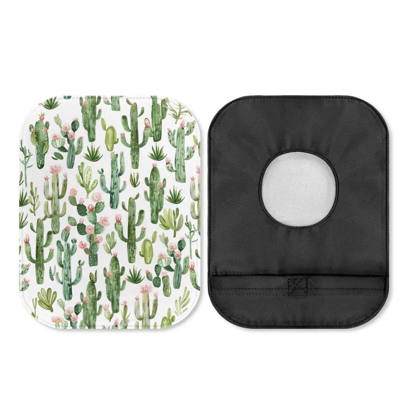 Uorisanigo Ostomy Bag Covers for Women Senior Washable Colostomy Bags Cover Green Cactus Pouch Cover Protective Bags with Round Opening Care Protector Cover