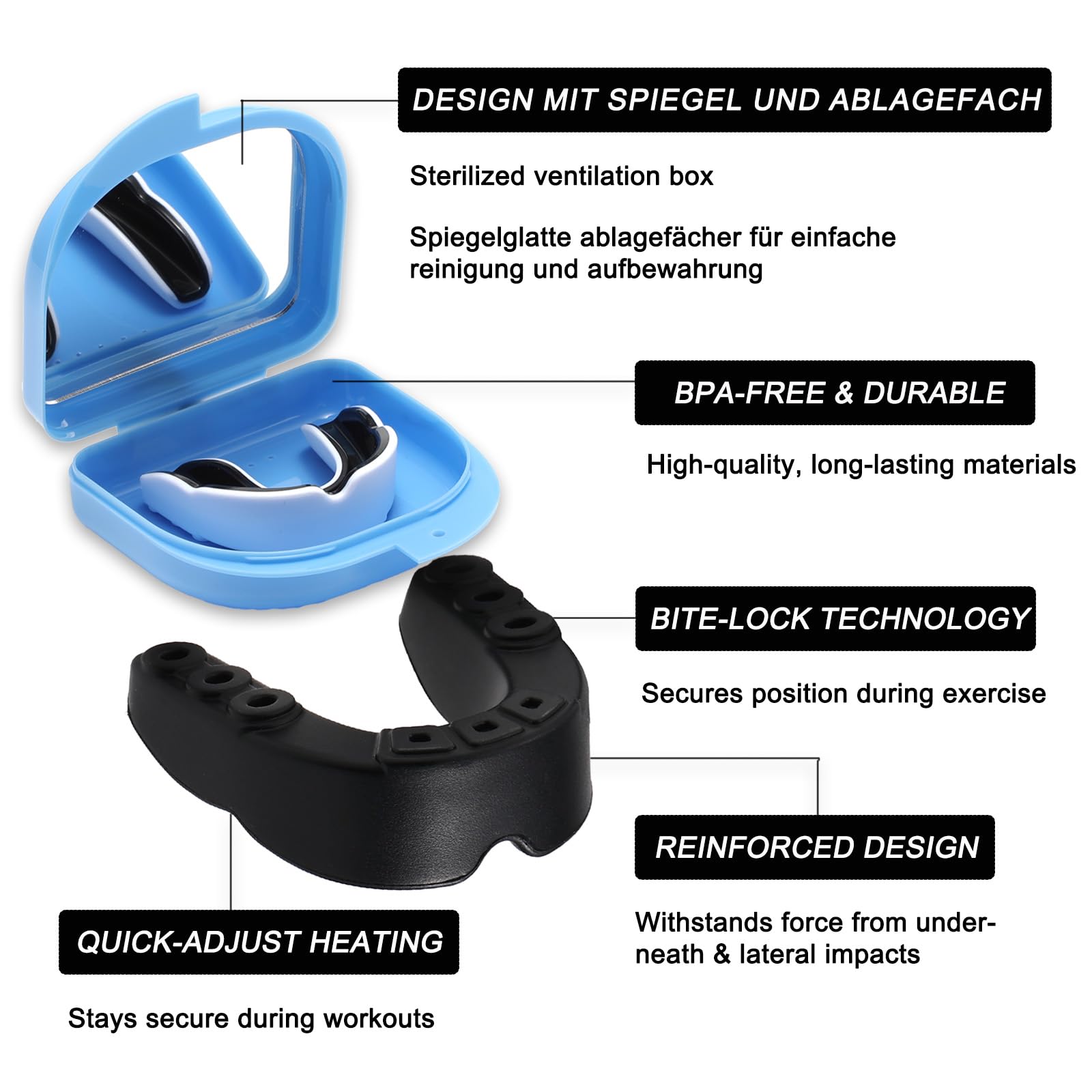 Protège Dent Enfant 5-8 Ans, Protege Dents Boxe Rugby Avec Boîte Miroir pour Boxe, MMA, Hockey, Arts Martiaux, Football, Lacrosse, Kickboxing, Rugby - 3