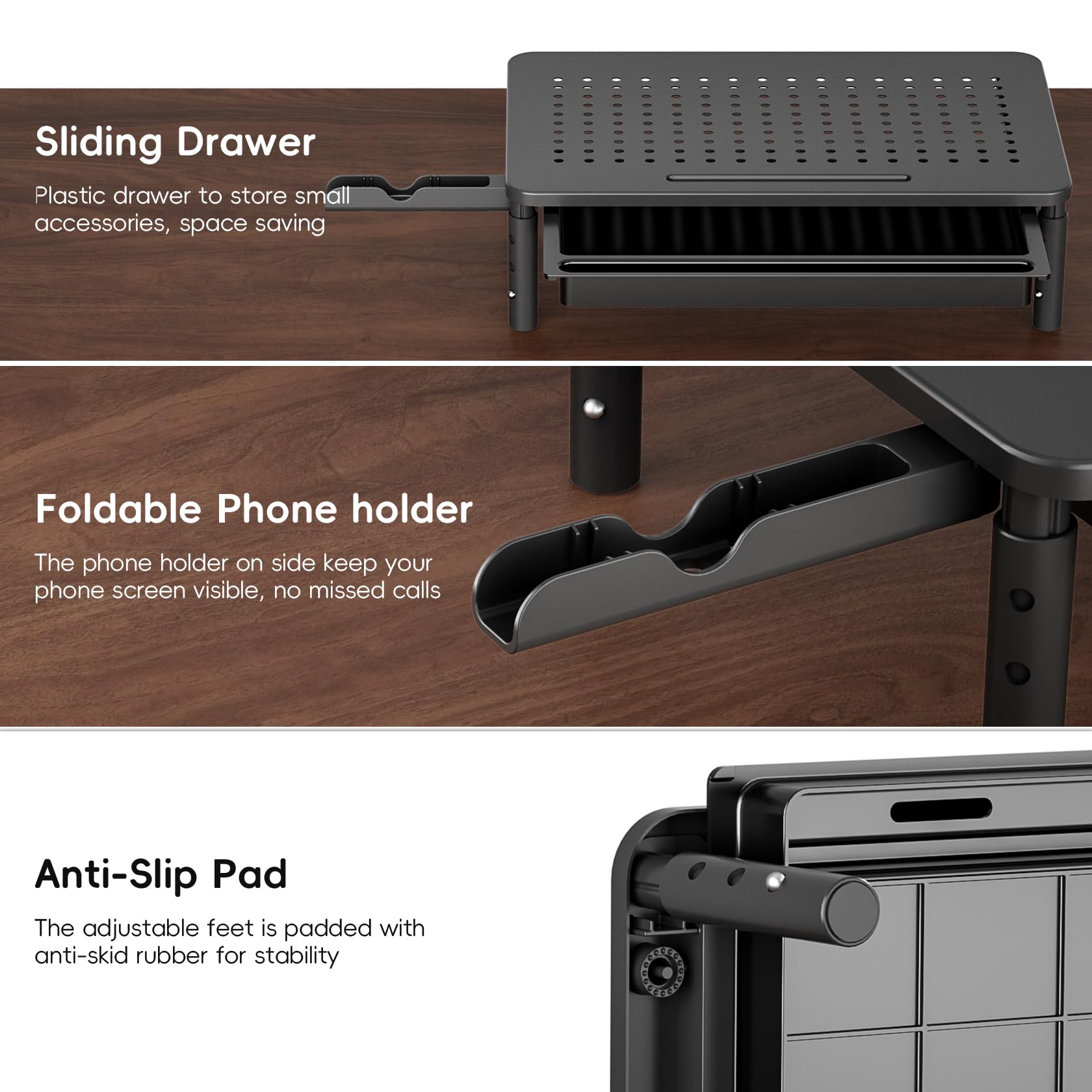 Snapklik.com : UPGRAVITY Height Adjustable Monitor Stand, Desktop ...