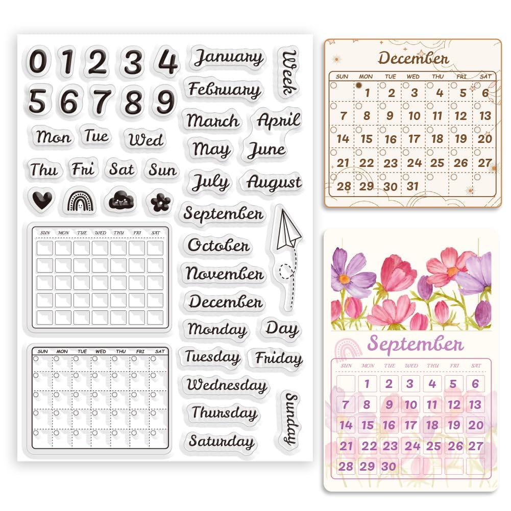 ORIGACH Timbri trasparenti per agenda giornaliera fai da te, scrapbooking, journaling