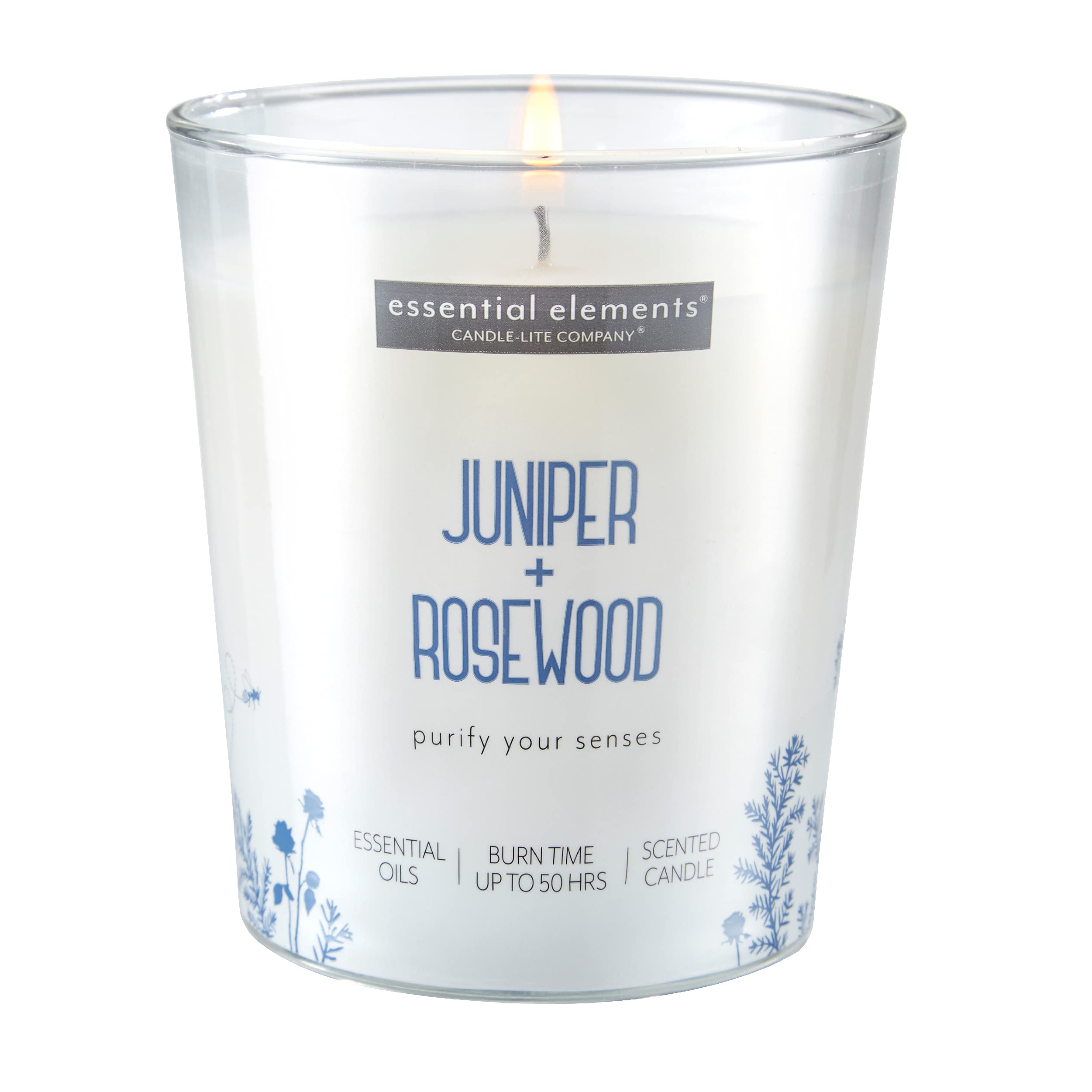 Essential Elementsby Candle-Lite Company Scented Juniper & Rosewood Single-Wick Jar, 9 oz, Off White 9 oz. 4317022