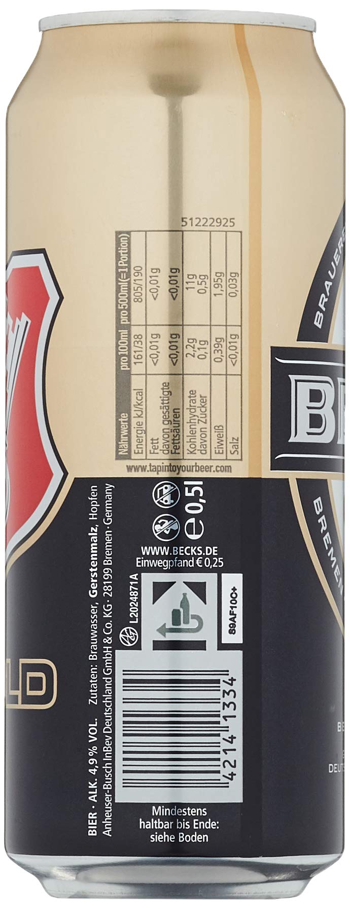 Beck's Gold Pils Dose (24 x 0.5 l)