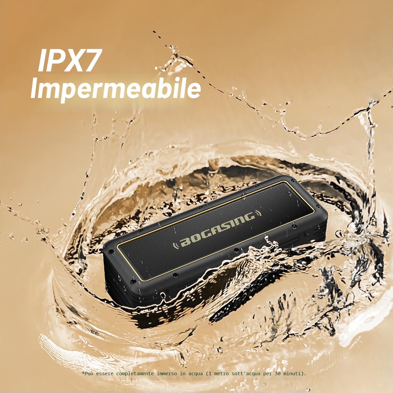 BOGASING G4 Cassa Bluetooth Potente, Altoparlante Bluetooth Portatile, Casse da 50W con bassi potenti, 24 Ore di Riproduzione, IPX7 Impermeabile, 3 EQ, Speaker Bluetooth 5.3, TF, AUX