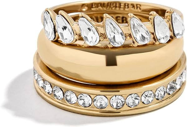 BaubleBar Greta Waterproof Ring Set, Size 6