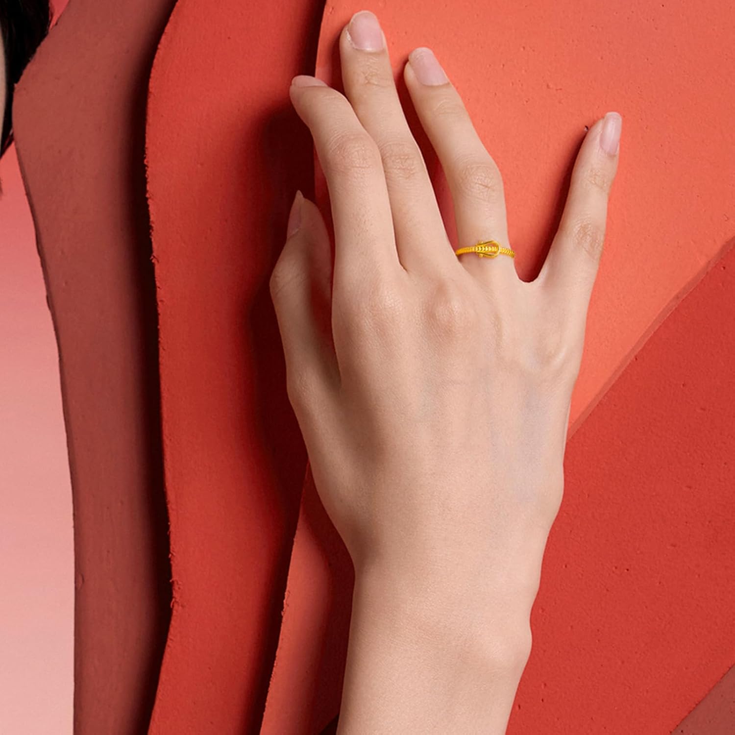 24K Solid Gold Rings Pure Gold Horseshoe Charm Ring Stackable Band Dainty Jewelry for Women Her Gifts Wedding Birthday Anniversary Size 10-16 A0123852 - Image 4