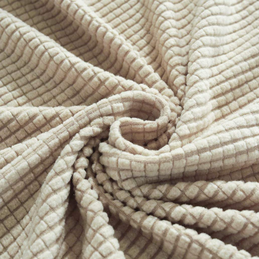 Dioxide Coprisedie con Schienale 4 Pezzi, Sedia Bi-Elastico per Una Misura Universale, Molto Facile da Pulire e Resistente, Coprisedile, Office, Arredamento Ristorante (Beige,4)