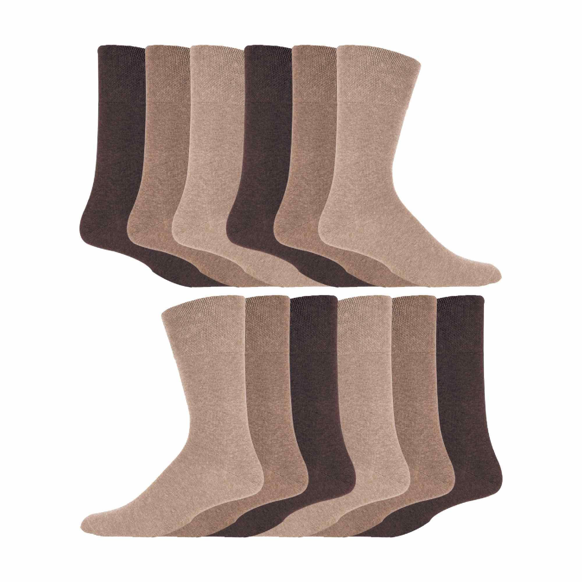 IOMI Mens 12 Pair Multipack Gentle Grip Top Diabetic Socks