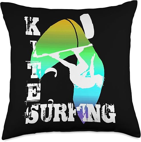Miniatura 4 de Kitesurf Gifts and Surf Lover Tees by taiche Surfing with Freestyle Kitesurfer and Kite 14 Throw Pillow, 16x16, Multicolor
