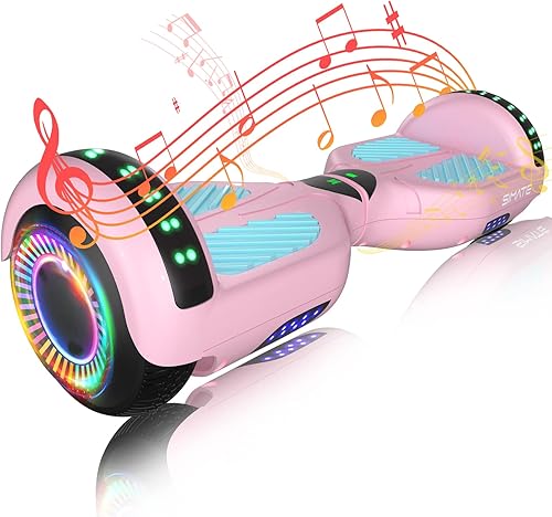 SIMATE Hoverboard for Kids Ages 6-12, 6.5" Self Balancing Electric Hover Board with Bluetooth Speakers and LED Lights for Kids Adults Girls Boys