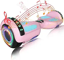 SIMATE 6.5 Hoverboard with Bluetooth & LED Lights, Self Balancing Hover Boards for Kids & Adults & Girls & Boys, for All Ages